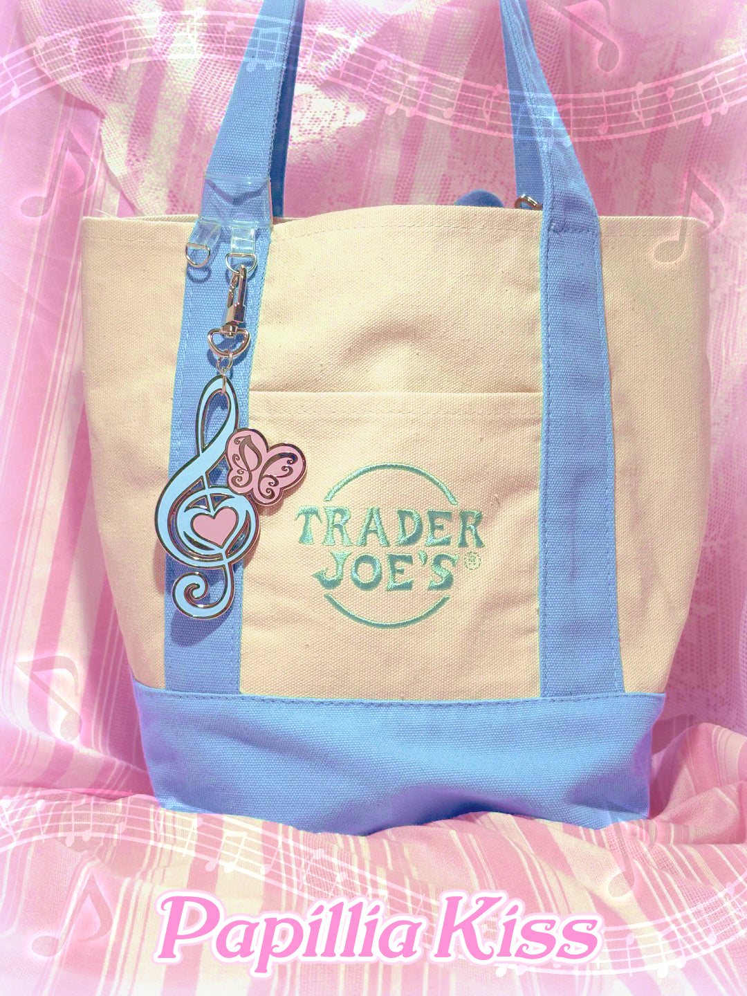 Music To My Heart Keychain / Bag Charm (Blue & Pink)