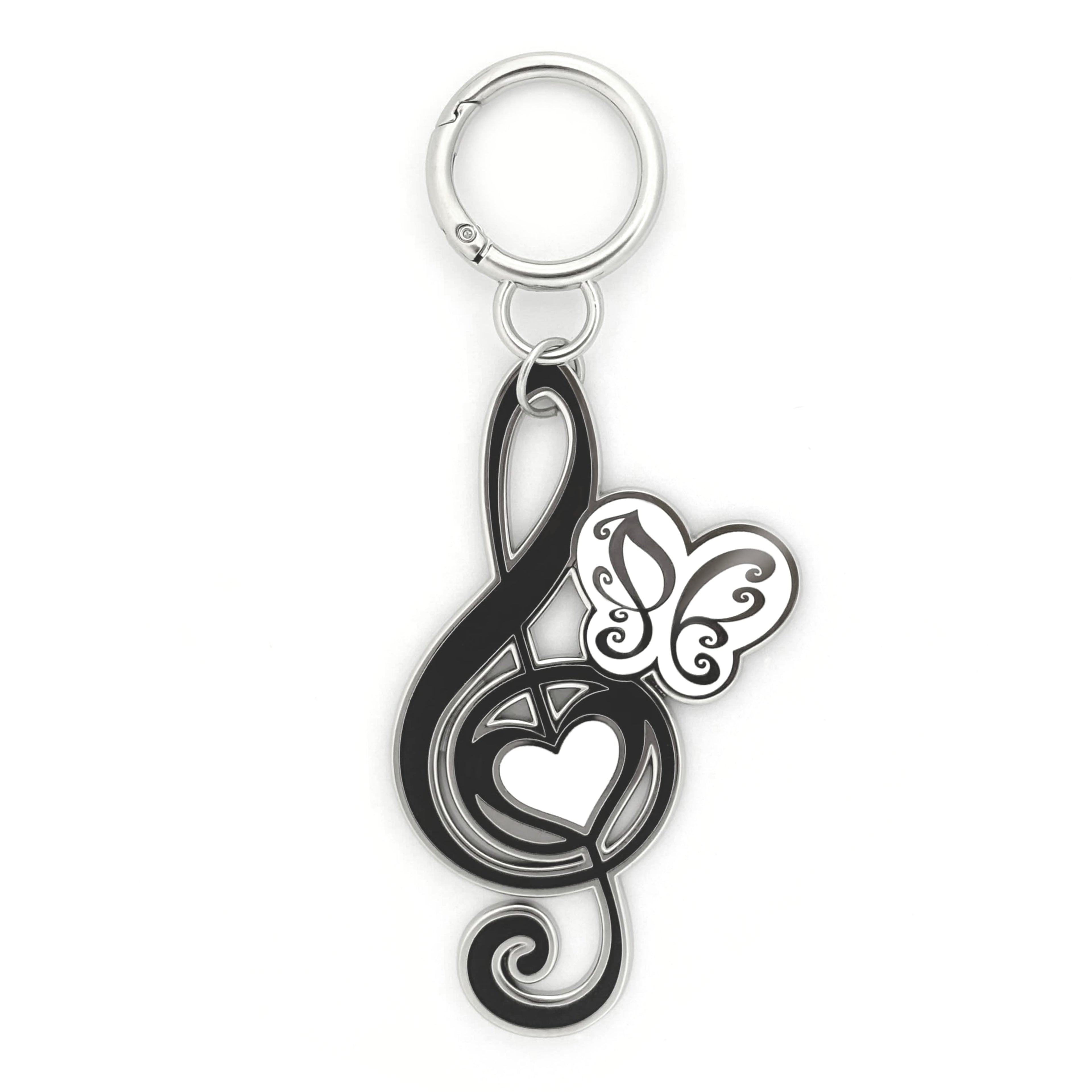 Music To My Heart Keychain / Bag Charm (Black & White)