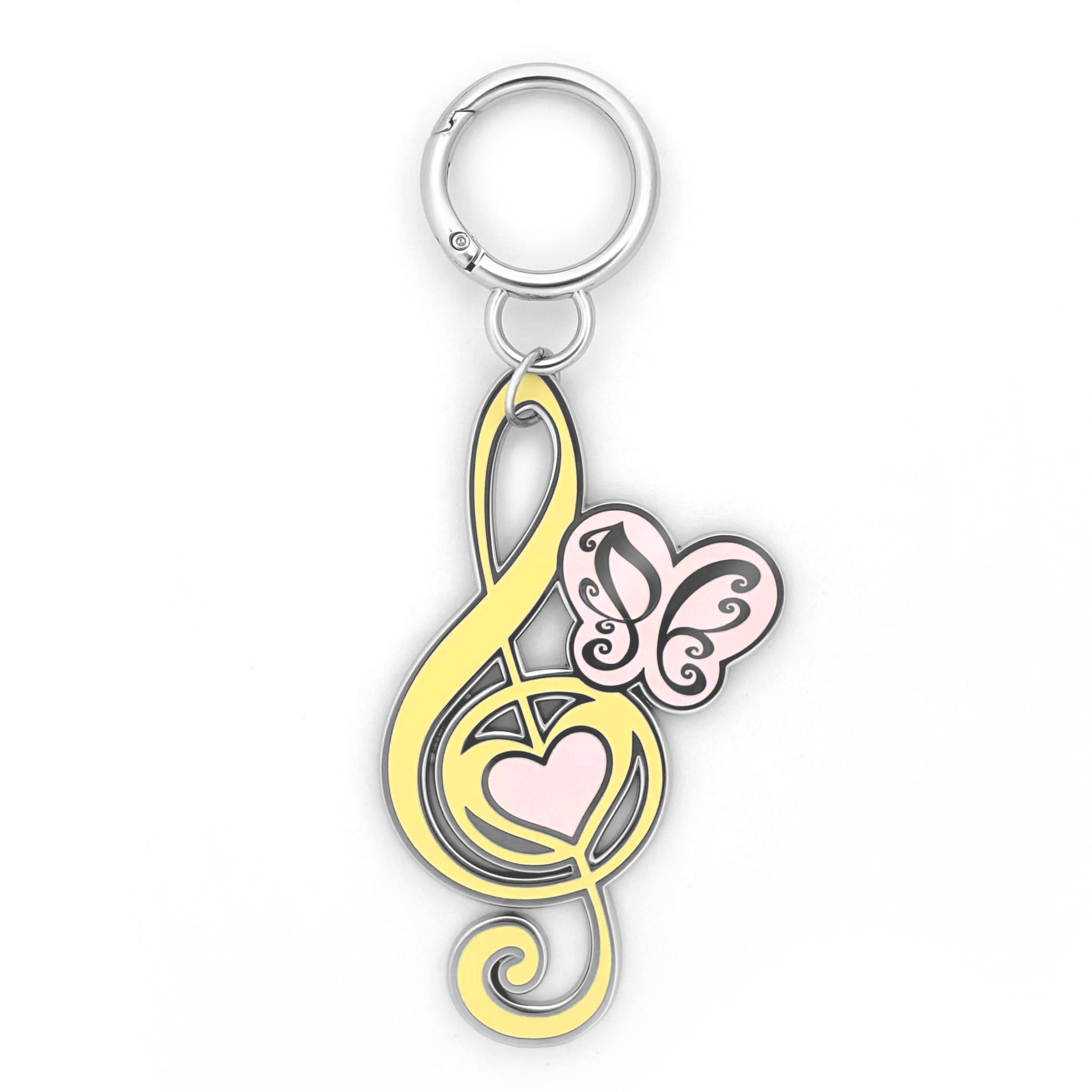 Music To My Heart Keychain / Bag Charm (Yellow & Pink)